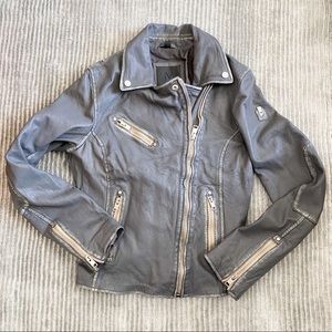 Leather Sofia Biker Jacket by Mauritius small